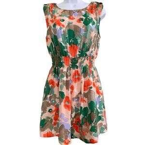 R N London Floral Sleeveless Elasticated Waist Dress Size M/L